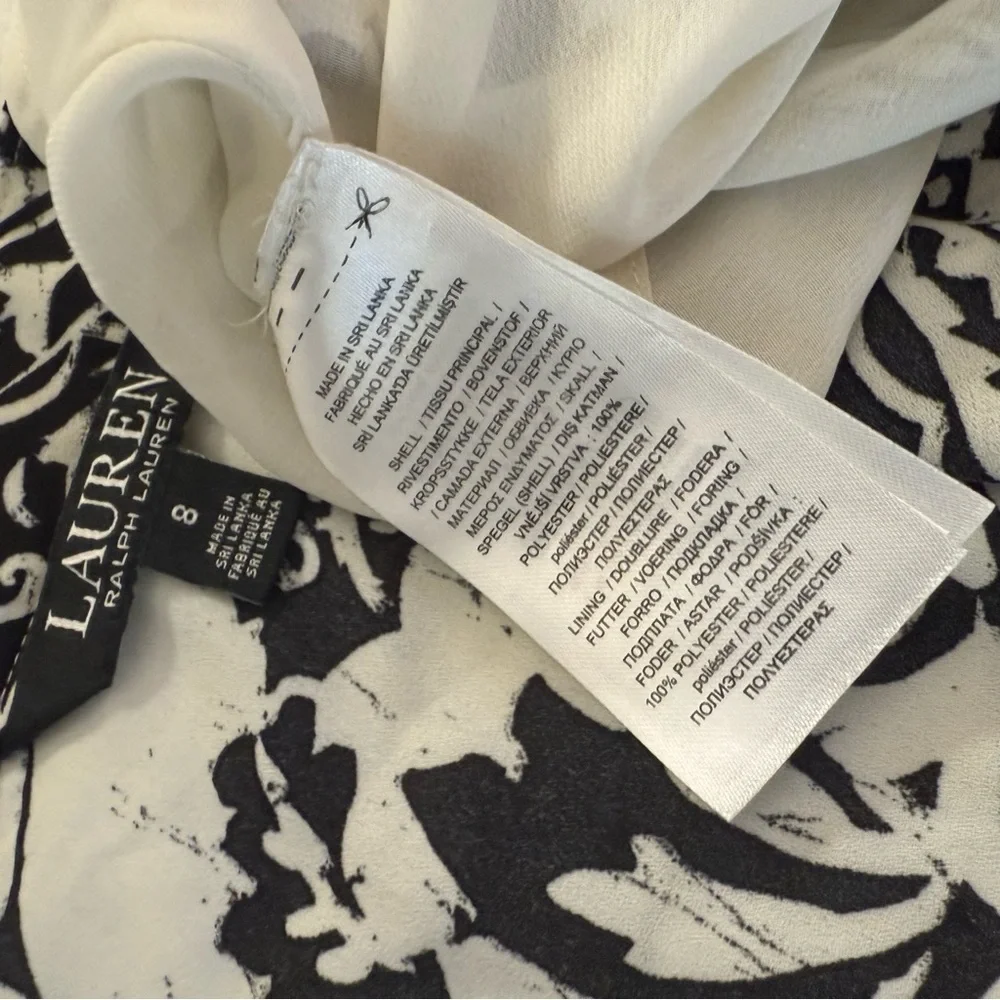 Lauren Ralph Lauren Monochrome Floral Fit To Flare Dress